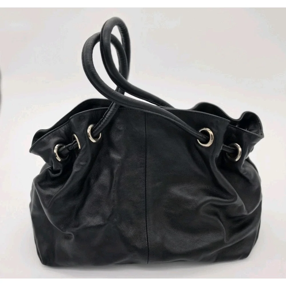 Vintage Furla Black Leather Purse.